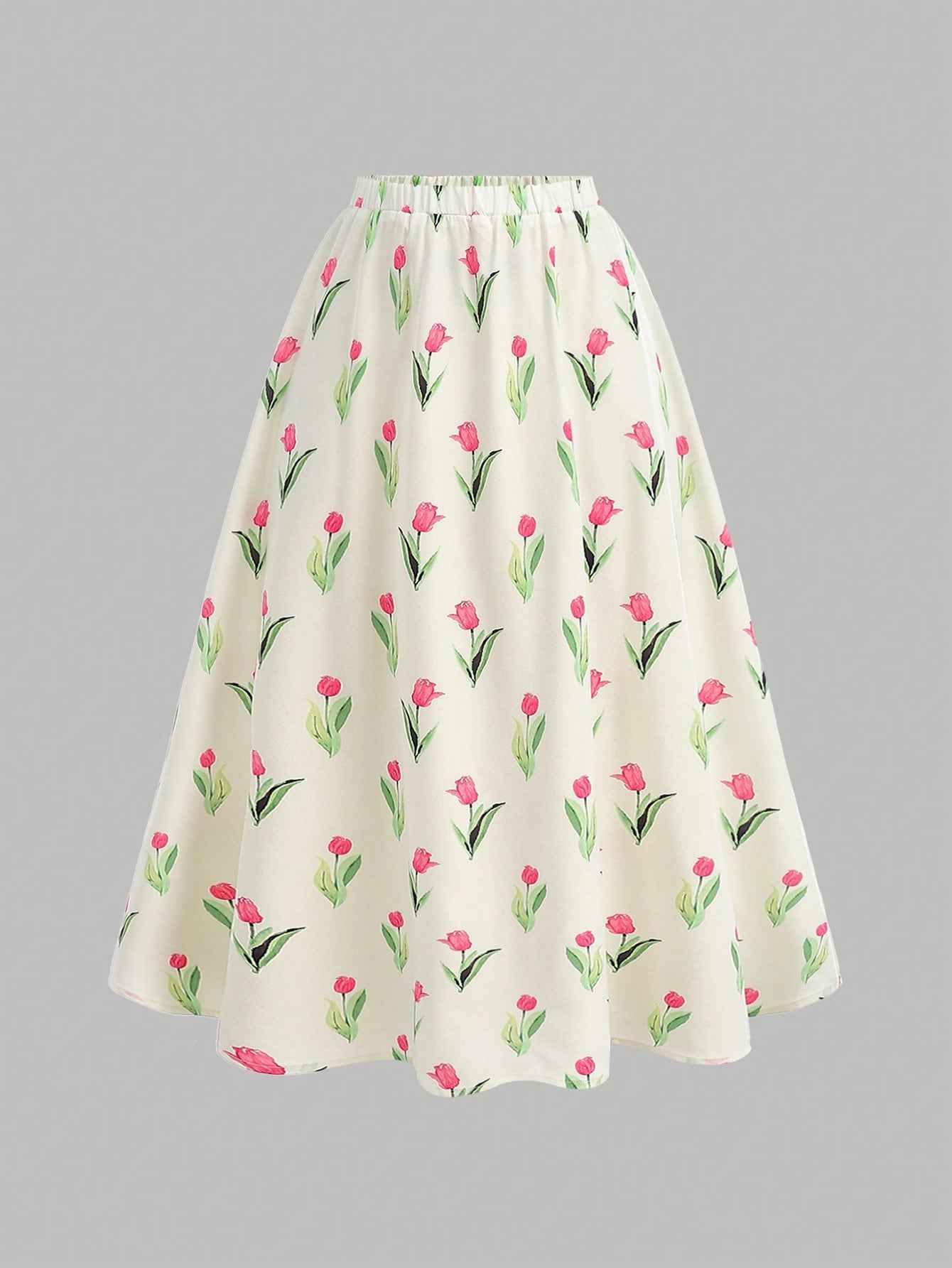Ofashions Floral Print Summer Dress for Girls with Bow Tie Straps Sleeveless Outfit