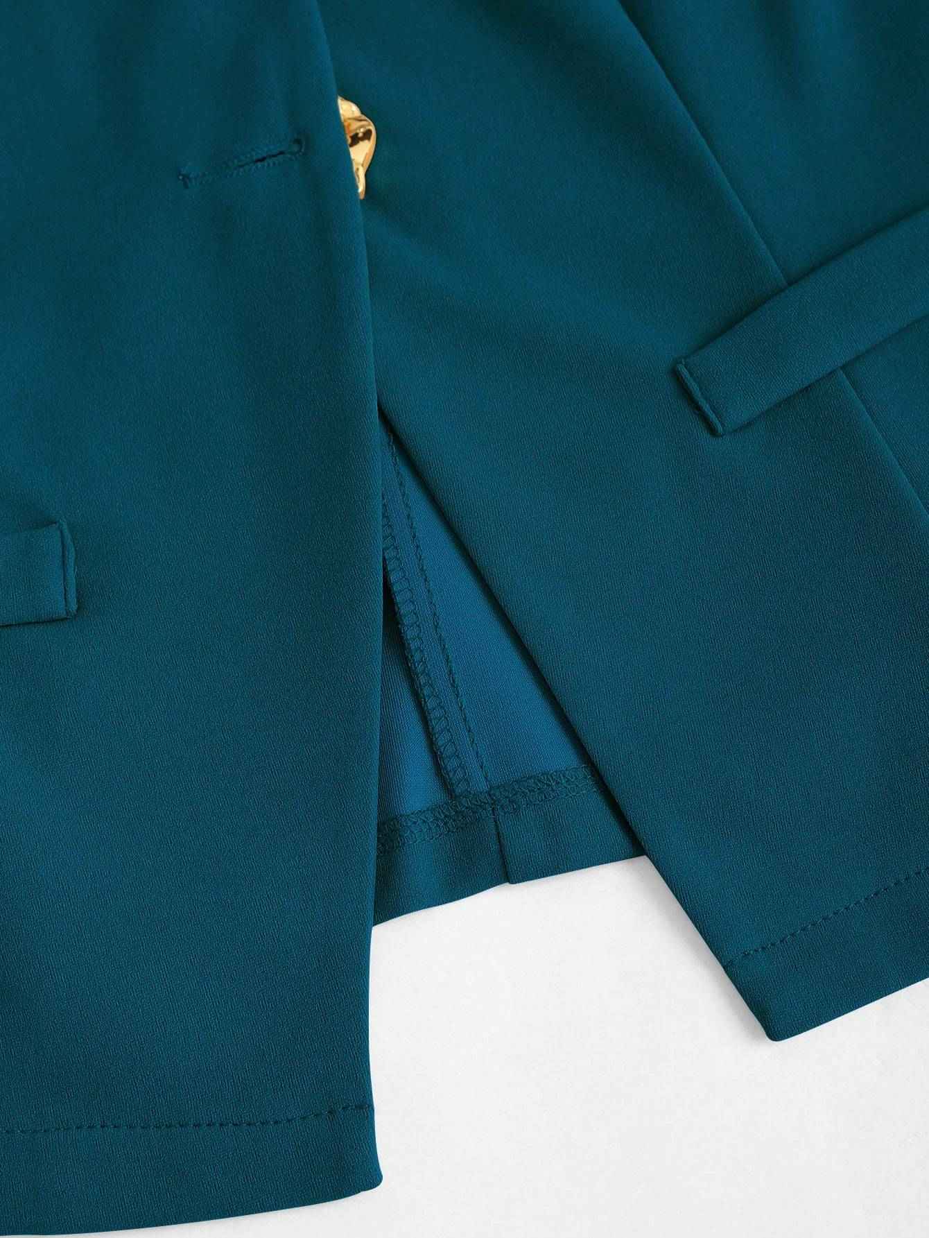 Women's Two-Piece Fashion Suit: Sleeveless Top with Pleated Skirt and Exquisite Button Decoration for Elegance