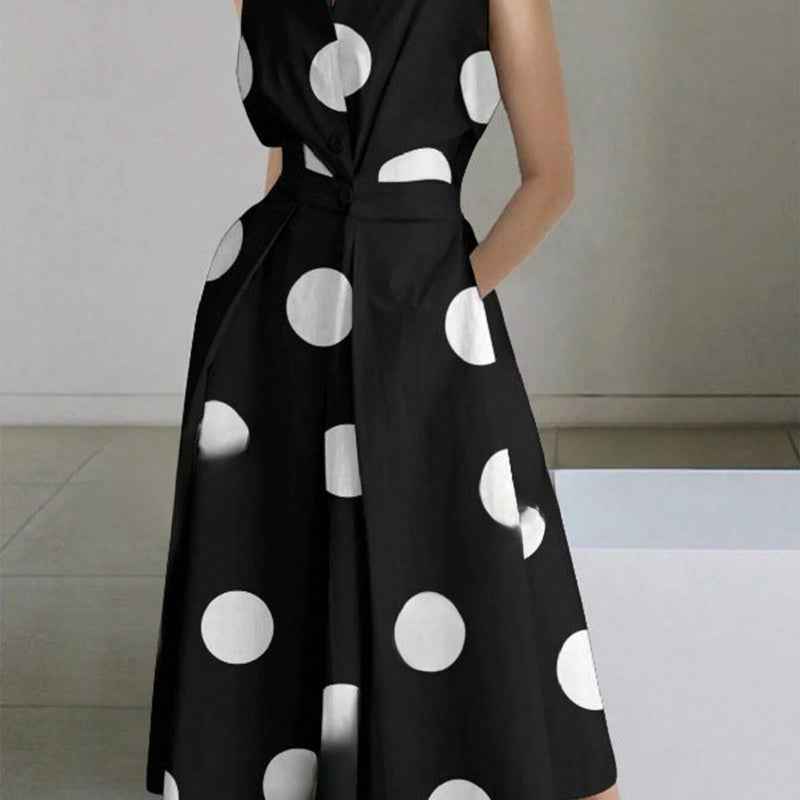 Fashion Women's Green Fruit Collar Dress - Elegant Waist Swing Floral Dress